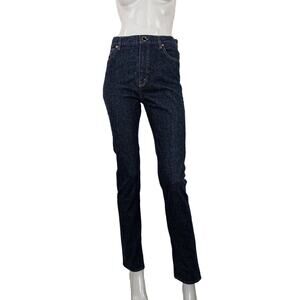 VICTORIA BECKHAM Made in JAPAN High Rise Skinny Leg Raw Denim Jeans Dark wash 28